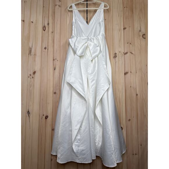 NWT Lulus Blissfully Beloved Ivory Backless A-Line Bow Maxi Dress Bridal Size M - Picture 6 of 10